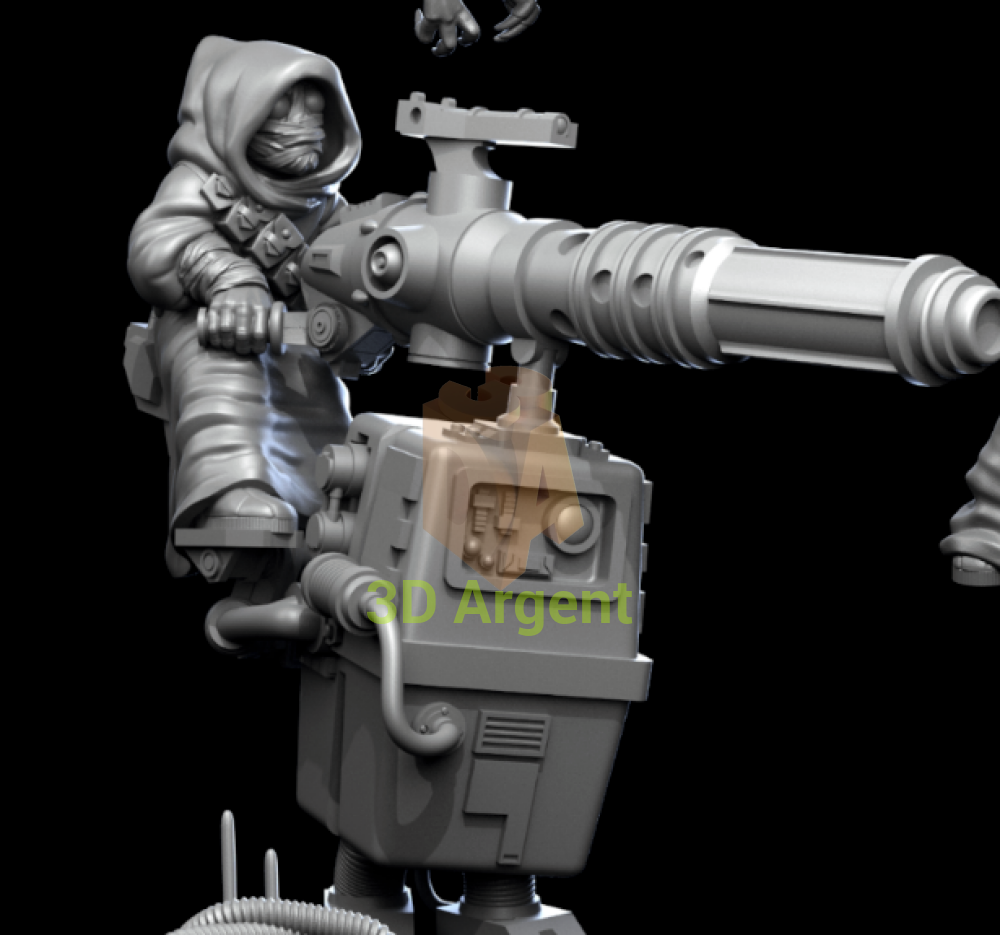 Jawa Weapons Crew Gonk Star Wars Legion compatible Resin Miniatures Foe Gonk Turret Toys & Games:Wargames &