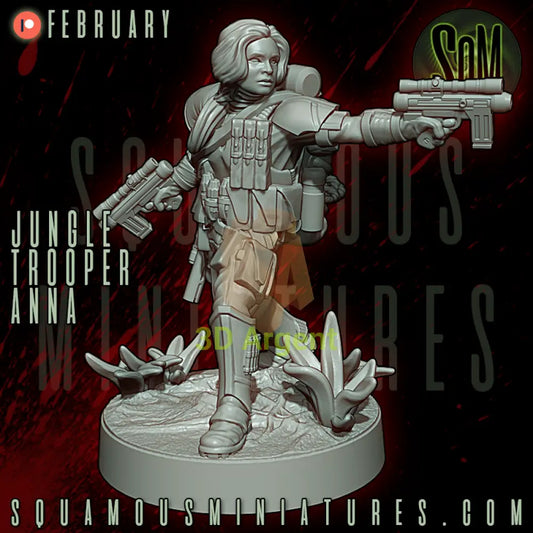 Jungle Trooper Anna Star Wars Legion compatible 3D Resin Miniatures Squamous Toys & Games:Wargames & Role-Playing:Star