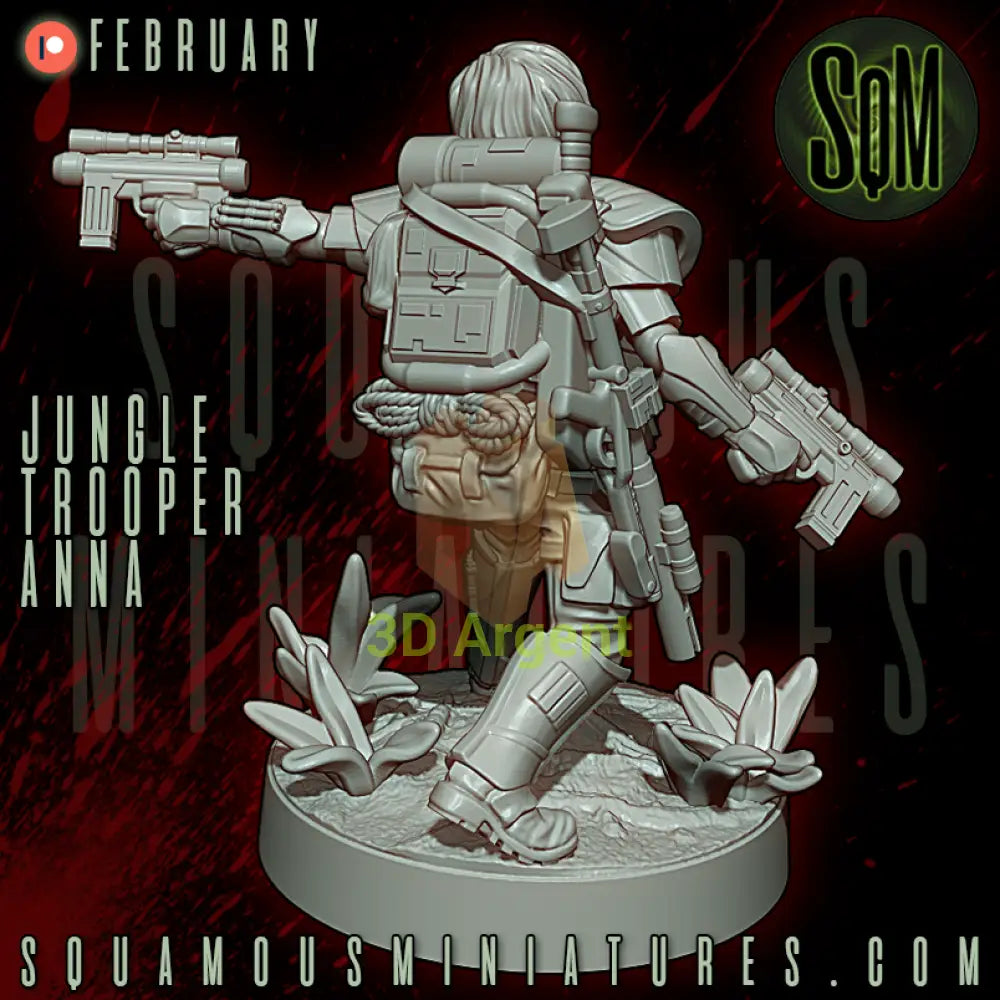 Jungle Trooper Anna Star Wars Legion compatible 3D Resin Miniatures Squamous Toys & Games:Wargames & Role-Playing:Star