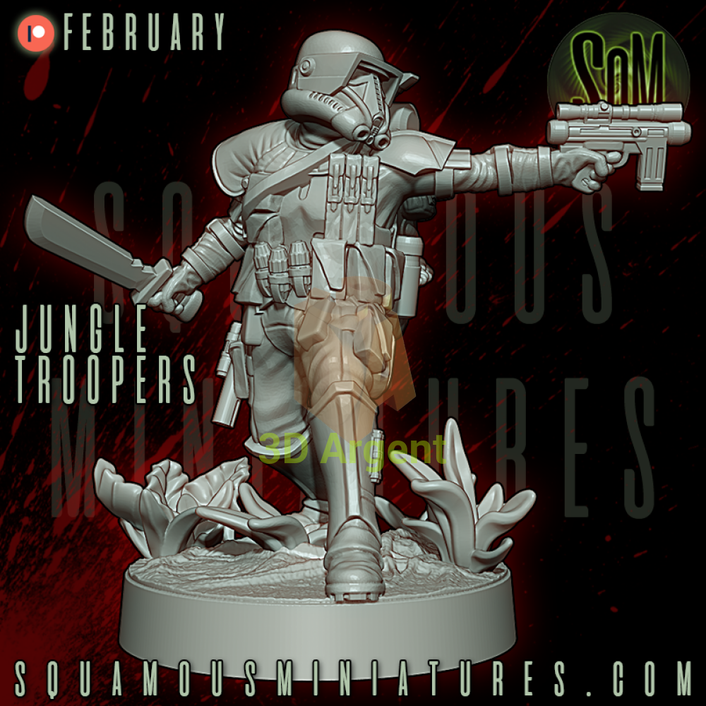 Jungle Troopers Star Wars Legion compatible 3D Resin Miniatures Squamous Toys & Games:Wargames & Role-Playing:Star Wars