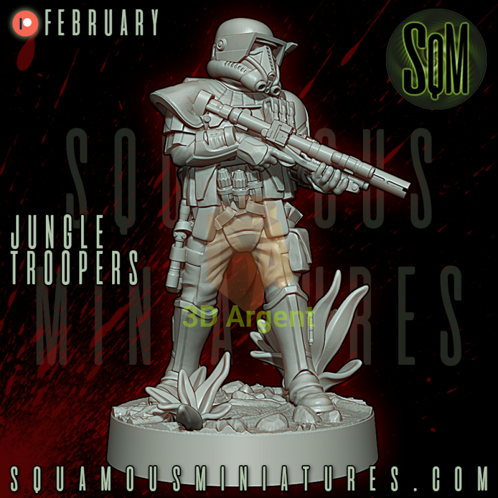 Jungle Troopers Star Wars Legion compatible 3D Resin Miniatures Squamous Toys & Games:Wargames & Role-Playing:Star Wars