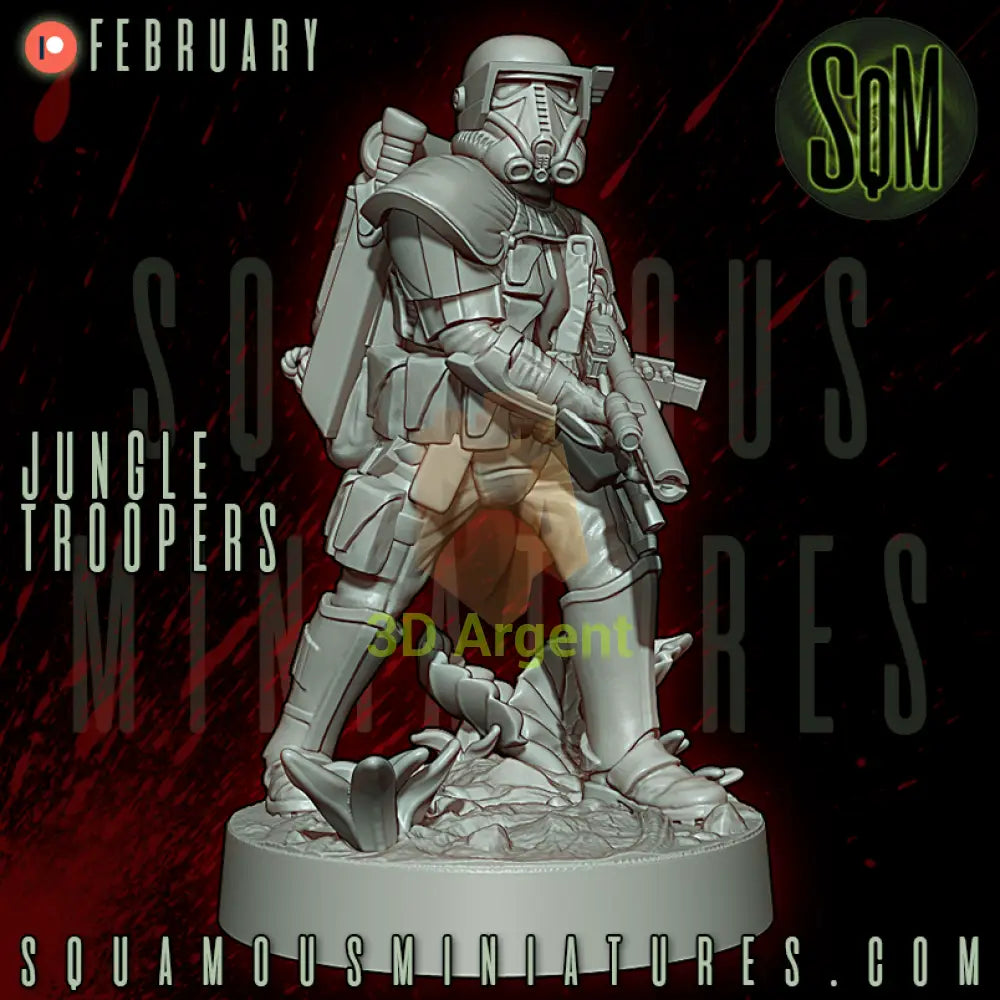 Jungle Troopers Star Wars Legion compatible 3D Resin Miniatures Squamous Toys & Games:Wargames & Role-Playing:Star Wars