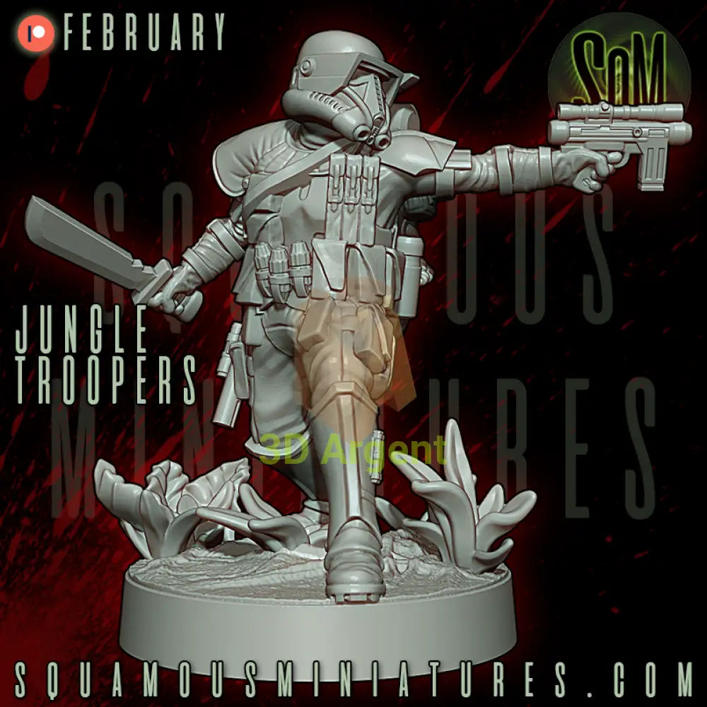 Jungle Troopers Star Wars Legion compatible 3D Resin Miniatures Squamous Toys & Games:Wargames & Role-Playing:Star Wars