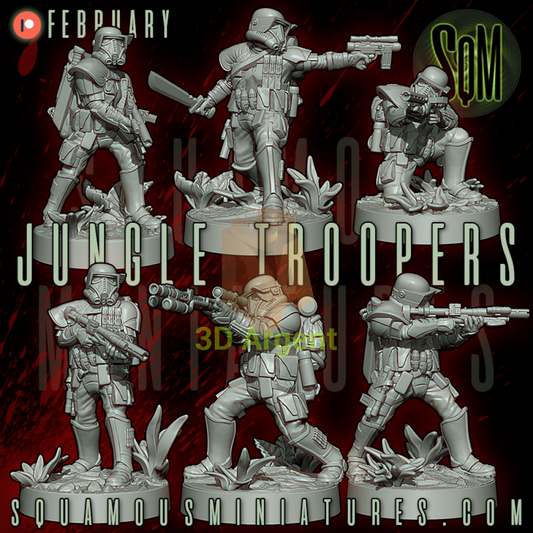 Jungle Troopers Star Wars Legion compatible 3D Resin Miniatures Squamous Toys & Games:Wargames & Role-Playing:Star Wars