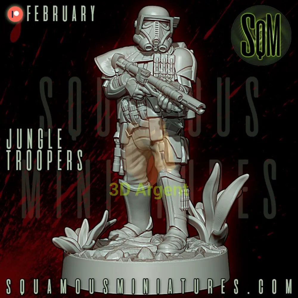 Jungle Troopers Star Wars Legion compatible 3D Resin Miniatures Squamous Toys & Games:Wargames & Role-Playing:Star Wars