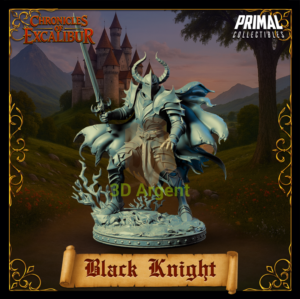 Knight - Black Knight - Fantasy compatible D&D DragonLance Miniatures Primal