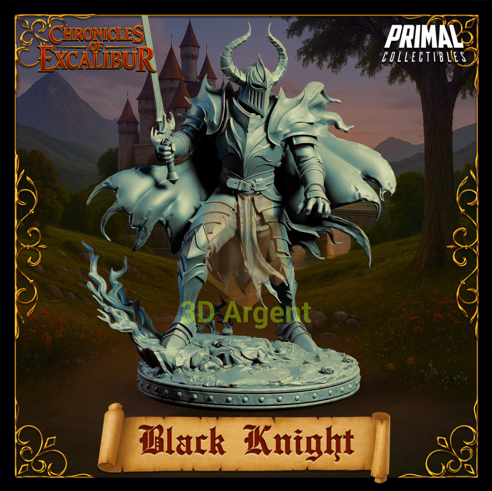 Knight - Black Knight - Fantasy compatible D&D DragonLance Miniatures Primal