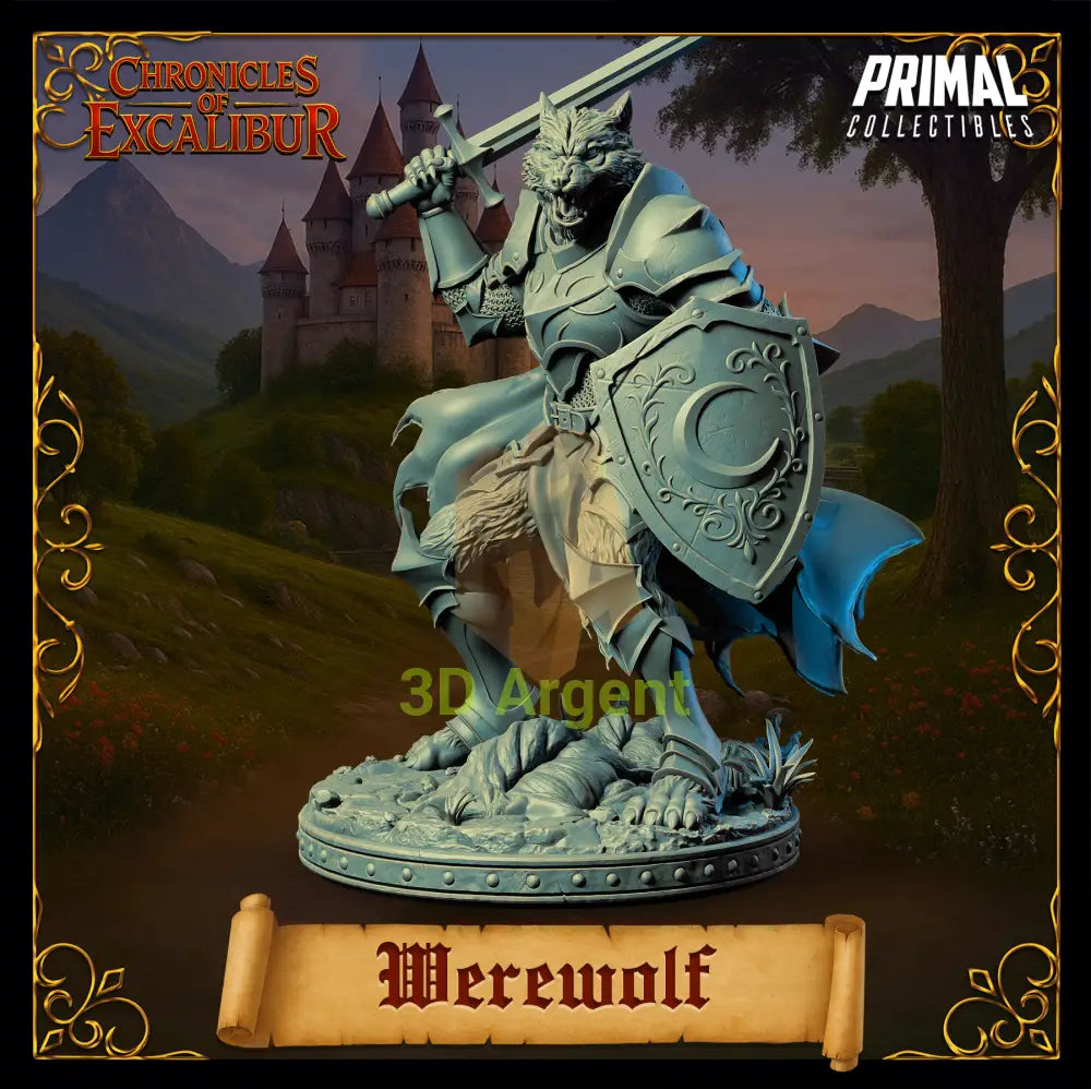 Knight Werewolf - Fantasy compatible D&D DragonLance Miniatures Primal