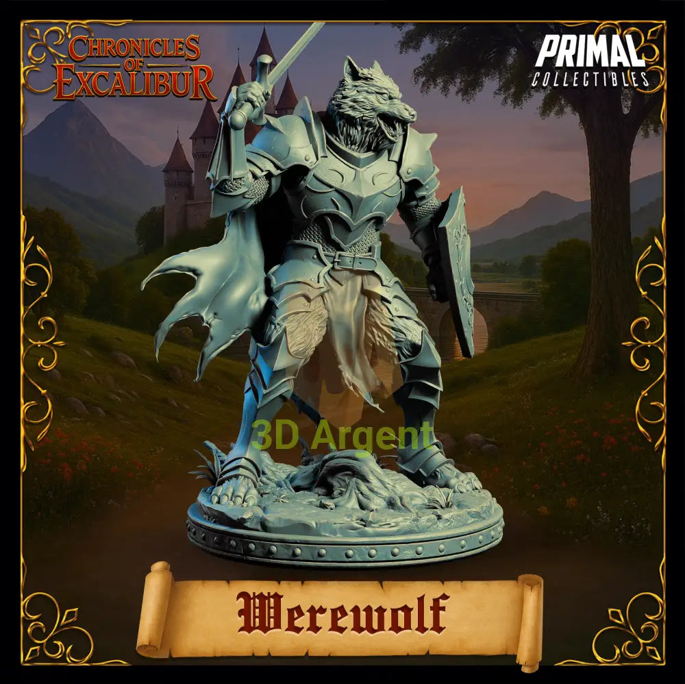 Knight Werewolf - Fantasy compatible D&D DragonLance Miniatures Primal