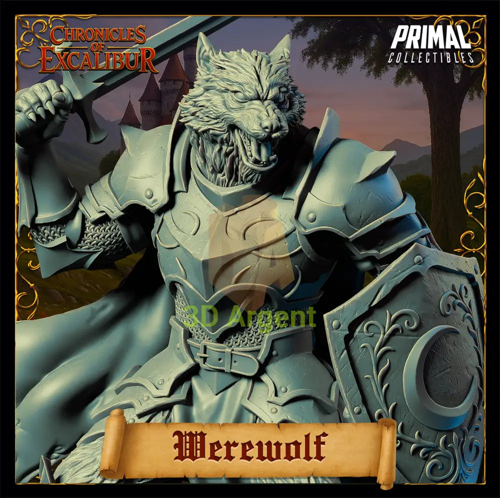 Knight Werewolf - Fantasy compatible D&D DragonLance Miniatures Primal