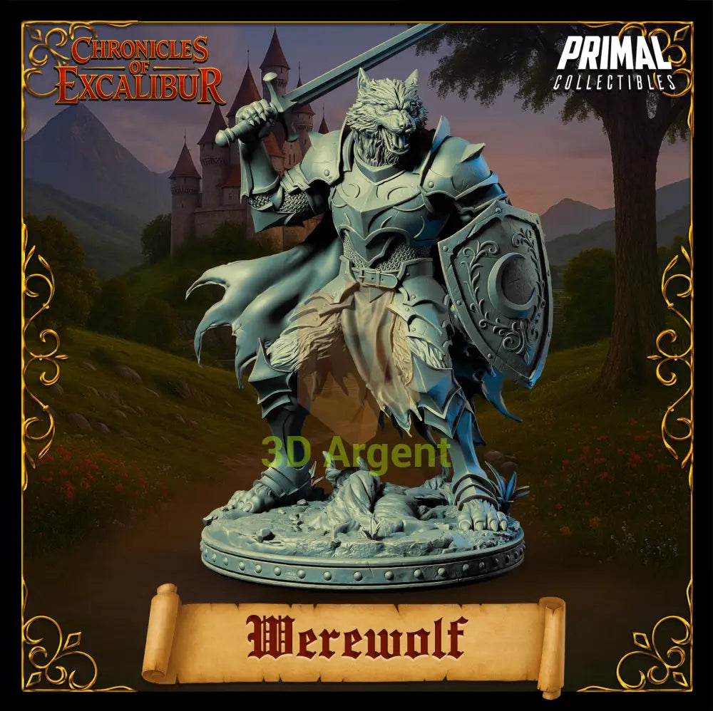 Knight Werewolf - Fantasy compatible D&D DragonLance Miniatures Primal