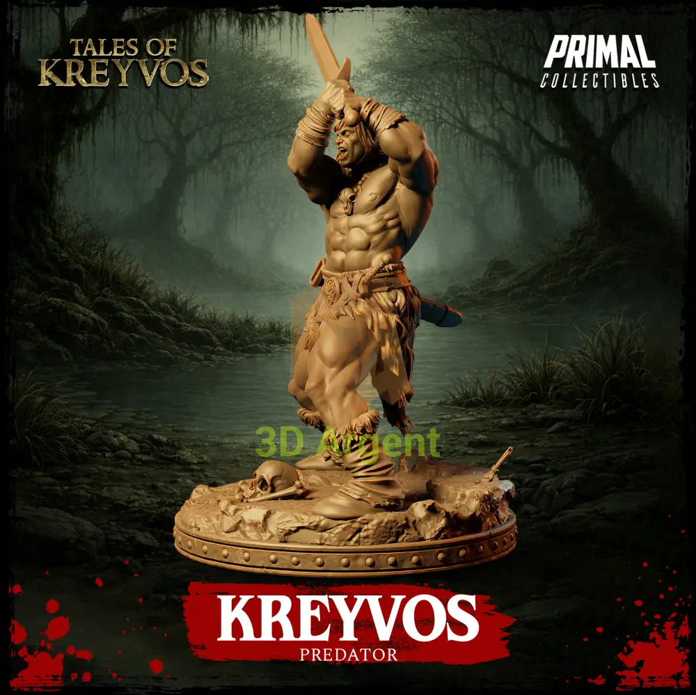 Kreyvos the Predator - Tales of Kreyvos - D&D Resin Miniature - Toys & Games:Wargames &