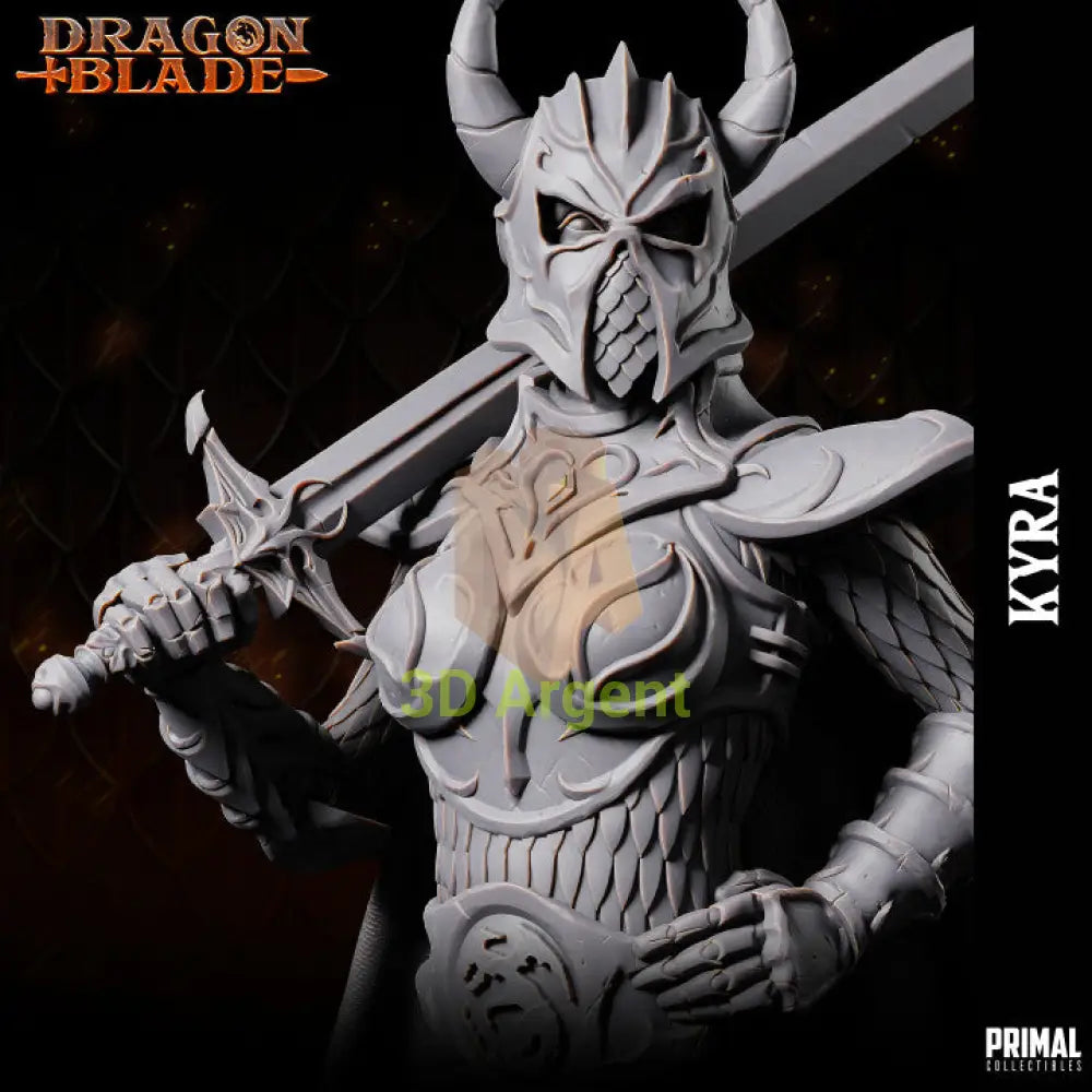 Kyra Fighter – Dragonblade – Primal Collectibles Resin Miniature - Toys & Games:Wargames &