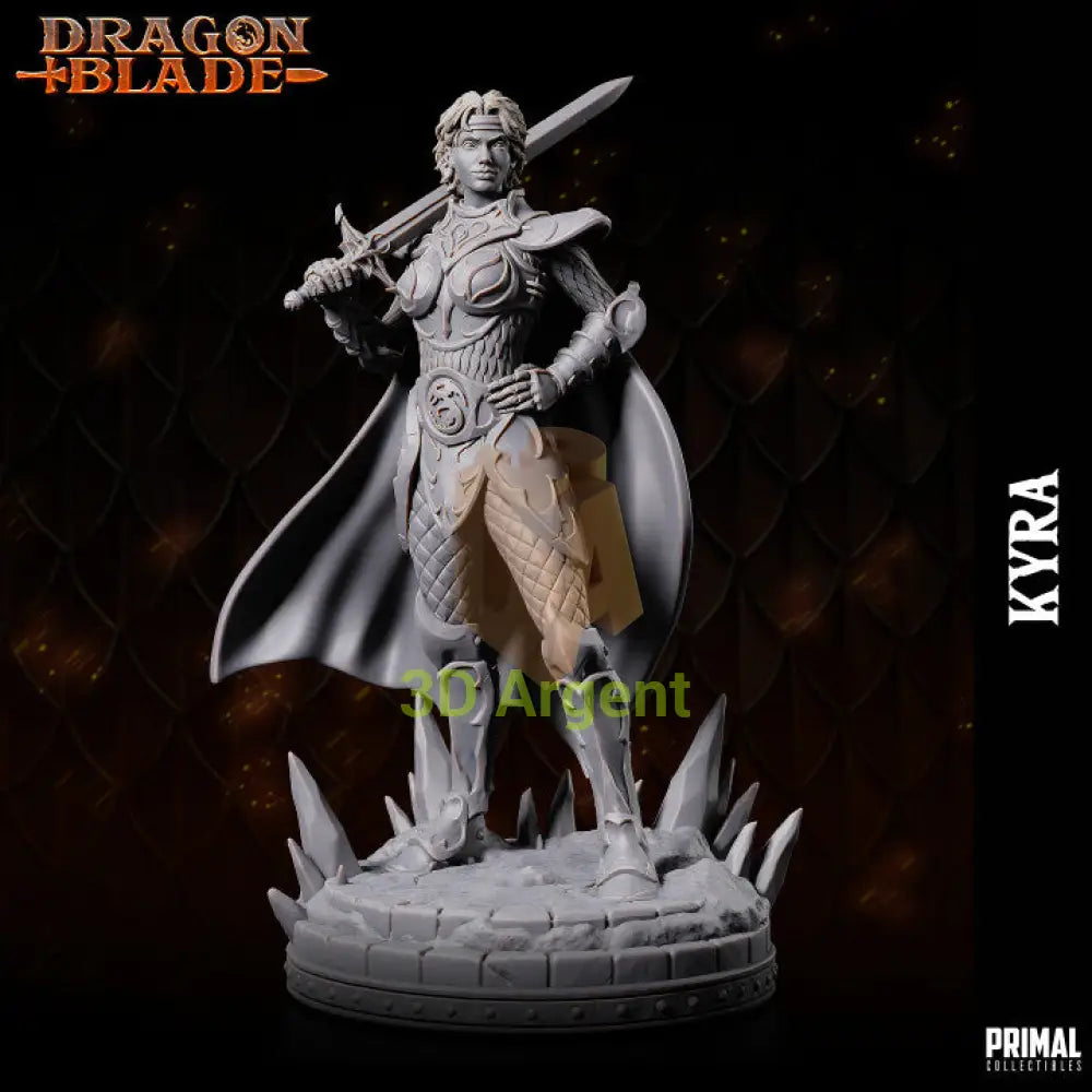 Kyra Fighter – Dragonblade – Primal Collectibles Resin Miniature - Toys & Games:Wargames &