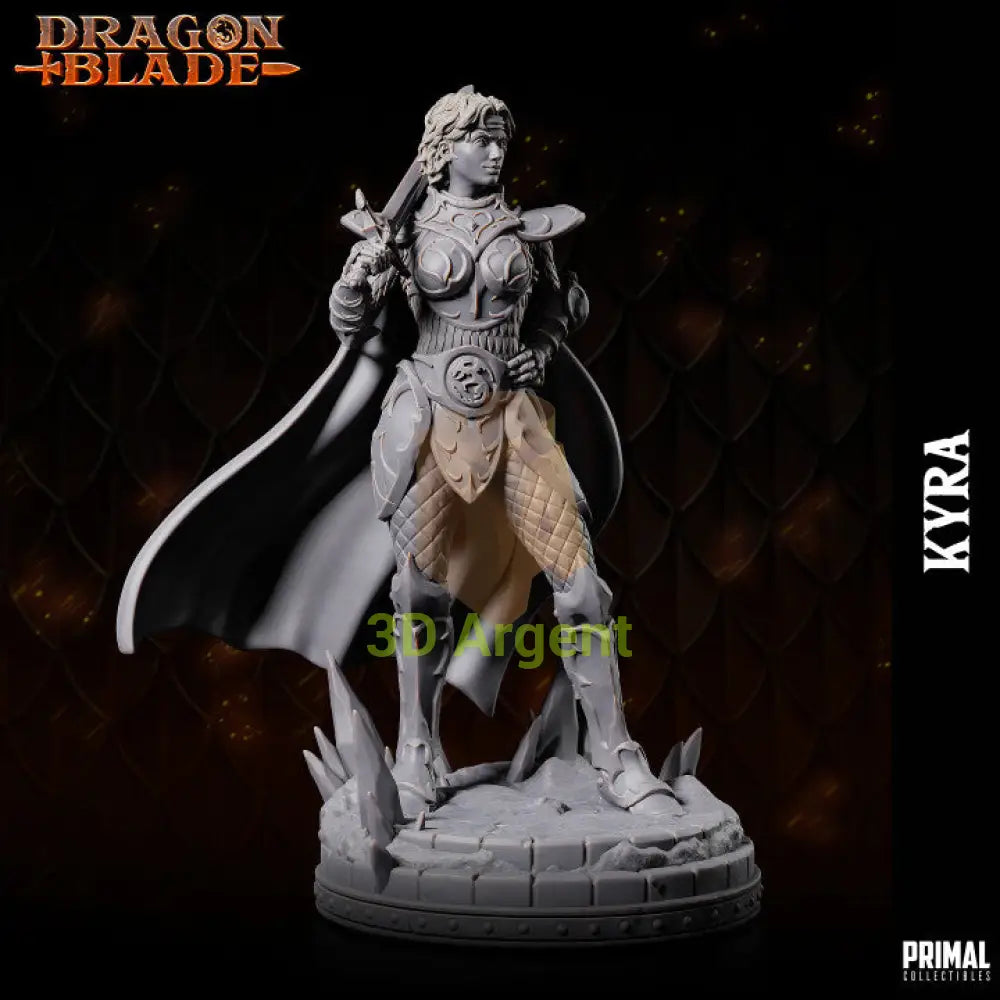 Kyra Fighter – Dragonblade – Primal Collectibles Resin Miniature - Toys & Games:Wargames &