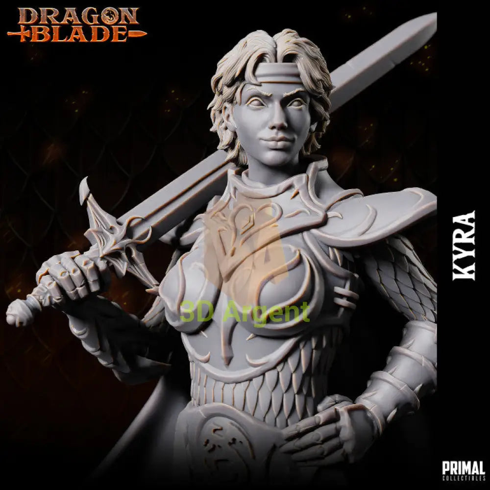 Kyra Fighter – Dragonblade – Primal Collectibles Resin Miniature - Toys & Games:Wargames &