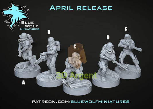 Lagoon Trooper Specialists Star Wars Legion 3D Printed Resin BlueWolf Miniatures A Toys & Games:Wargames &