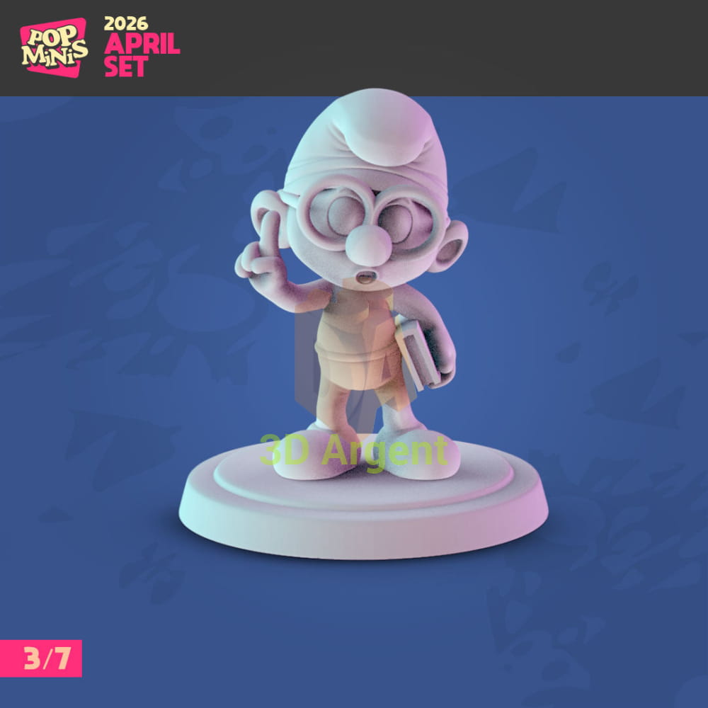 Smurfs Figures compatible D&D DragonLance Miniatures Pop Minis - 6 Brainy Smurf - Toys & Games:Wargames &
