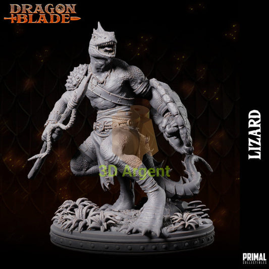 Lizardmen Lance and Shield – Dragonblade – Primal Collectibles Resin - Toys & Games:Wargames &
