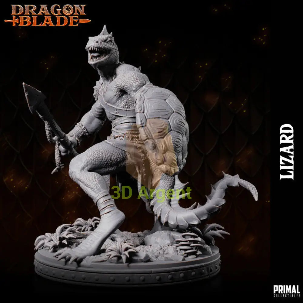 Lizardmen Lance and Shield – Dragonblade – Primal Collectibles Resin - Toys & Games:Wargames &