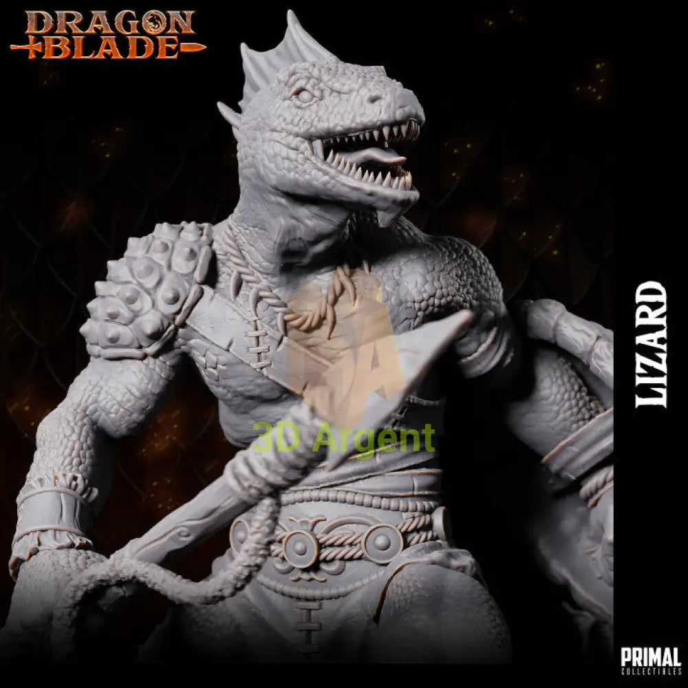 Lizardmen Lance and Shield – Dragonblade – Primal Collectibles Resin - Toys & Games:Wargames &