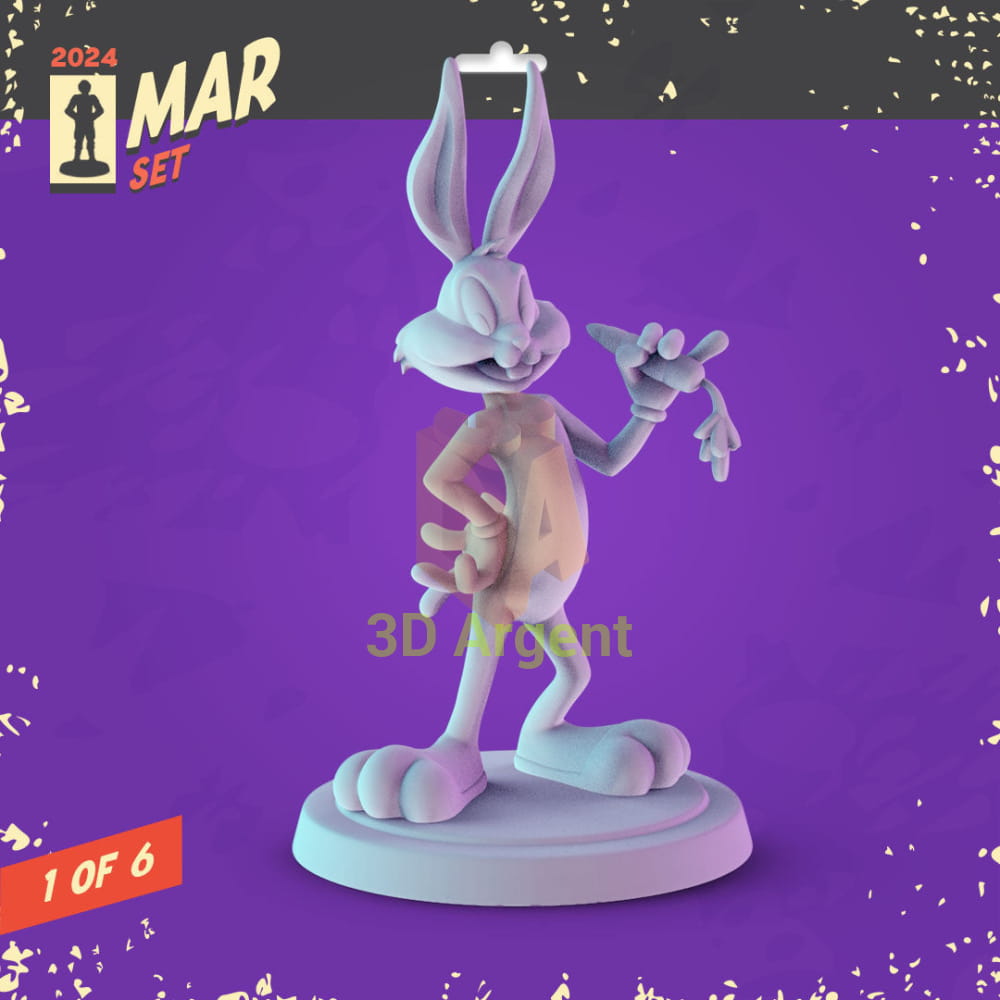 Looney Tunes Figures compatible D&D DragonLance Miniatures Pop Minis - 3 Bugs Bunny - Toys & Games:Wargames &