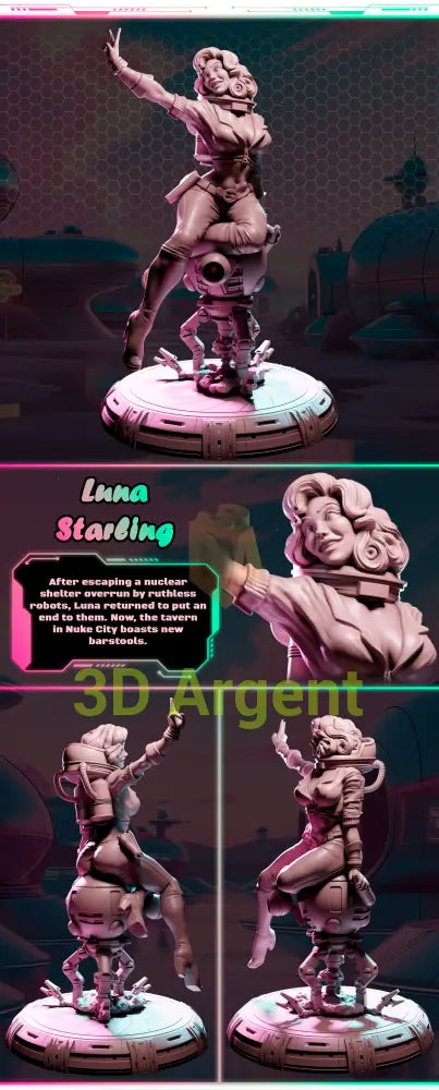 Luna Starling – Ladies of Nuke City – Gilmorestudio 3D Printed Resin Miniature