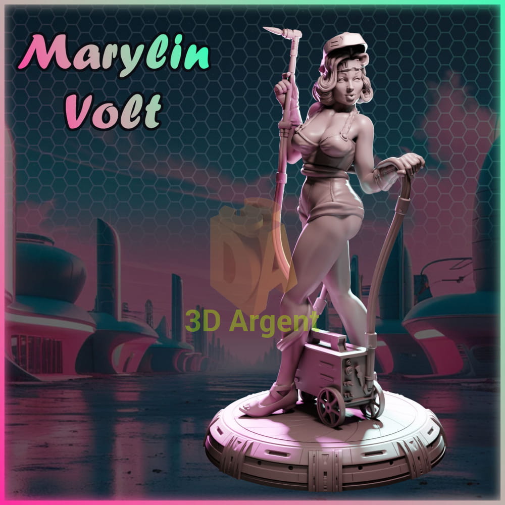 Marilyn Volt – Ladies of Nuke City – Gilmorestudio 3D Printed Resin Miniature 32mm SFW