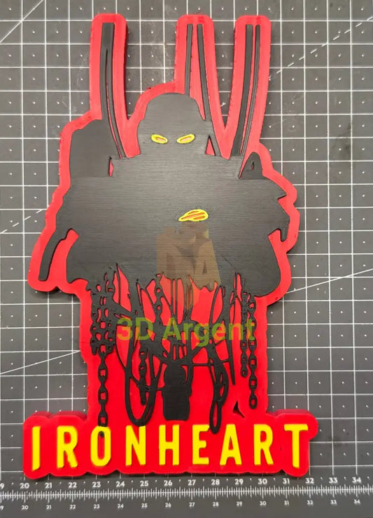 Marvel Ironheart Logo Sign – 3D Printed Multi-Colour Superhero Display Stand Films & TV:Film Memorabilia: