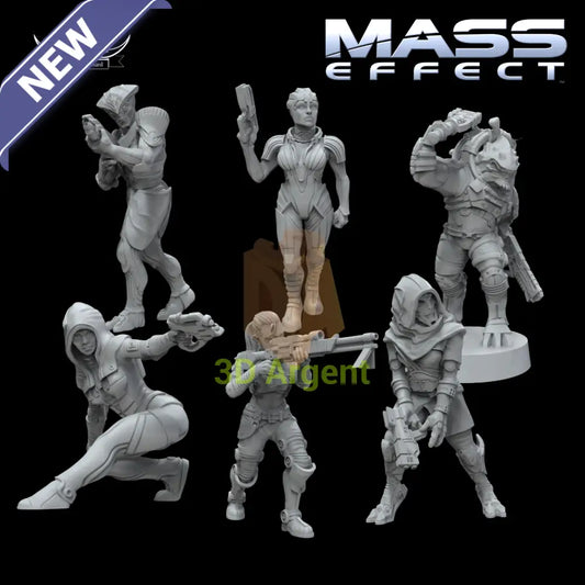 Mass Effect 6 Miniature Bundle D&D 3D Printed Resin Miniatures Toys & Games:Wargames & Role Playing:Star Wars