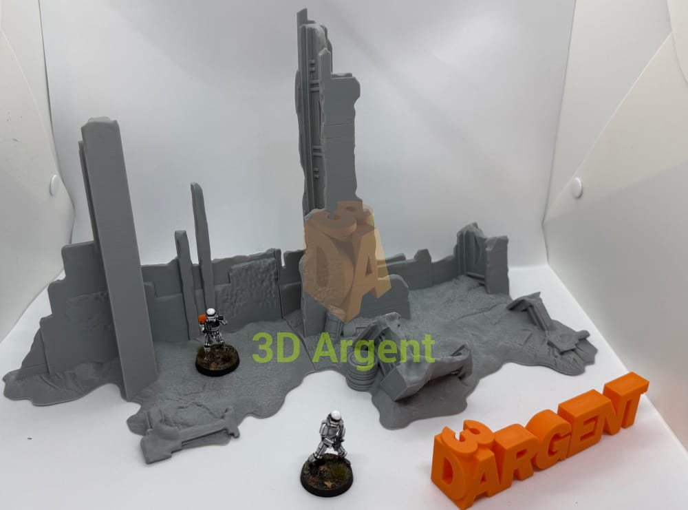 Metal Wreckage Terrain Set – 2 pieces | 28mm–32mm Sci-Fi Legion Miniature Scenery Toys & Games:Wargames &