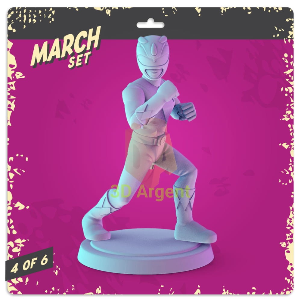 Mighty Morphin Power Rangers Figures compatible D&D DragonLance Miniatures Pop Minis - 4 Blue Ranger - Billy Cranston