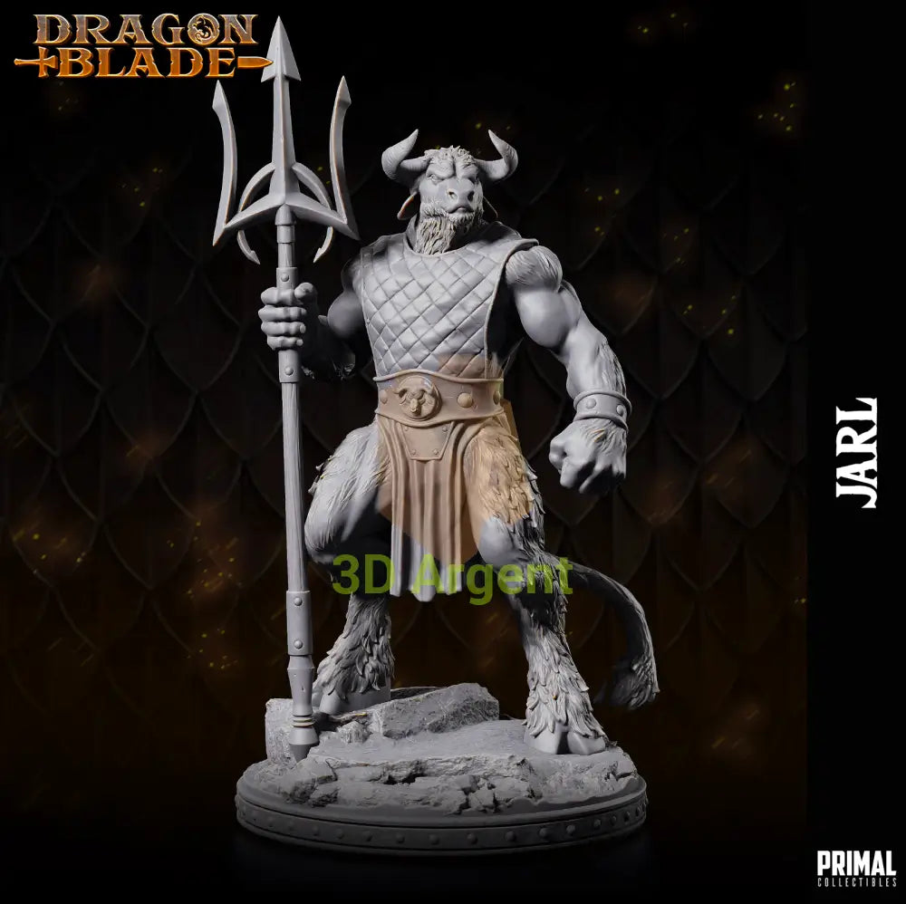 Minotaur Jarl Trident Fantasy compatible D&D DragonLance Miniatures Primal 32mm Toys & Games:Wargames &
