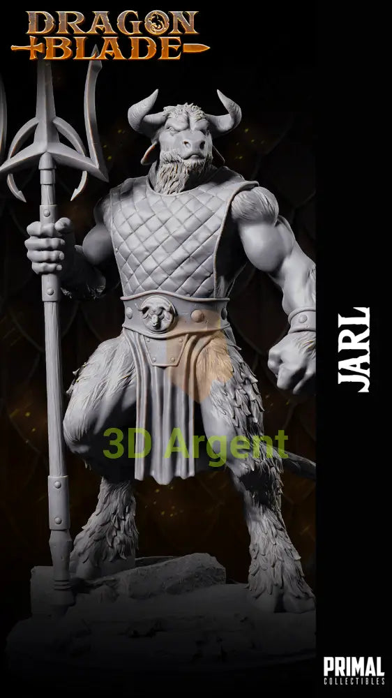 Minotaur Jarl Trident Fantasy compatible D&D DragonLance Miniatures Primal Toys & Games:Wargames &