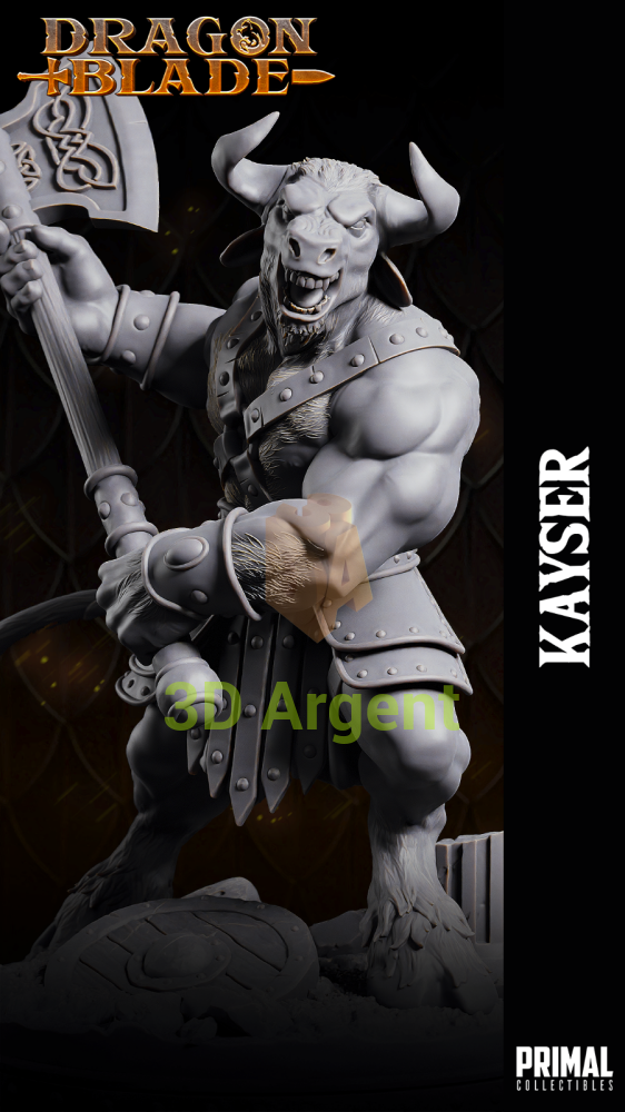 Minotaur Kayser Axe Fantasy compatible D&D DragonLance Miniatures Primal Toys & Games:Wargames &