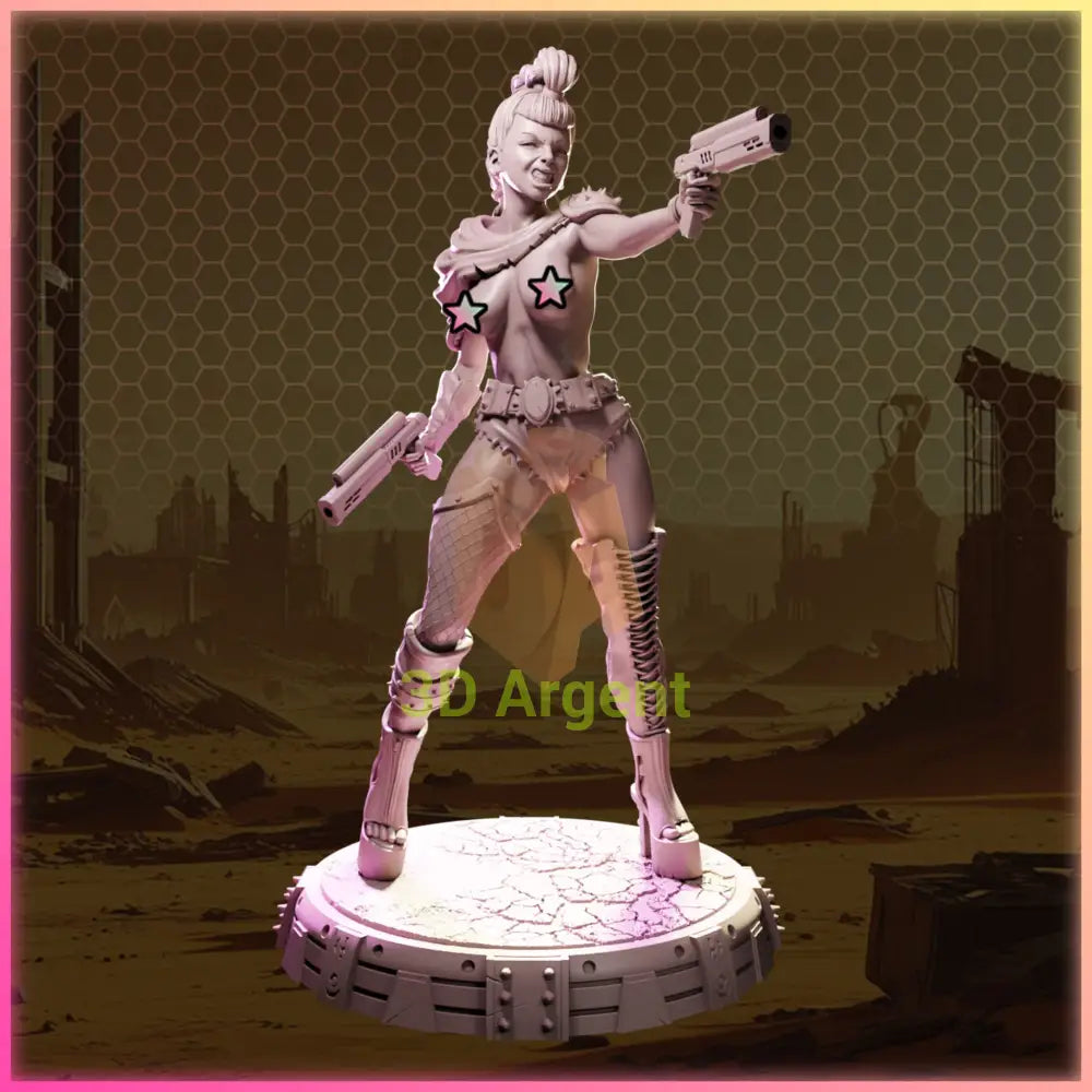 Morrigan Shot – Ladies of Nuke City – Gilmorestudio 3D Printed Resin Miniature 32mm NSFW