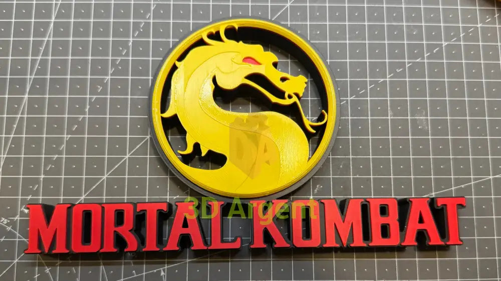 Mortal Kombat Logo Sign | 3D Printed Multi-Colour Gaming Display Stand Collectible Films & TV:Film Memorabilia: