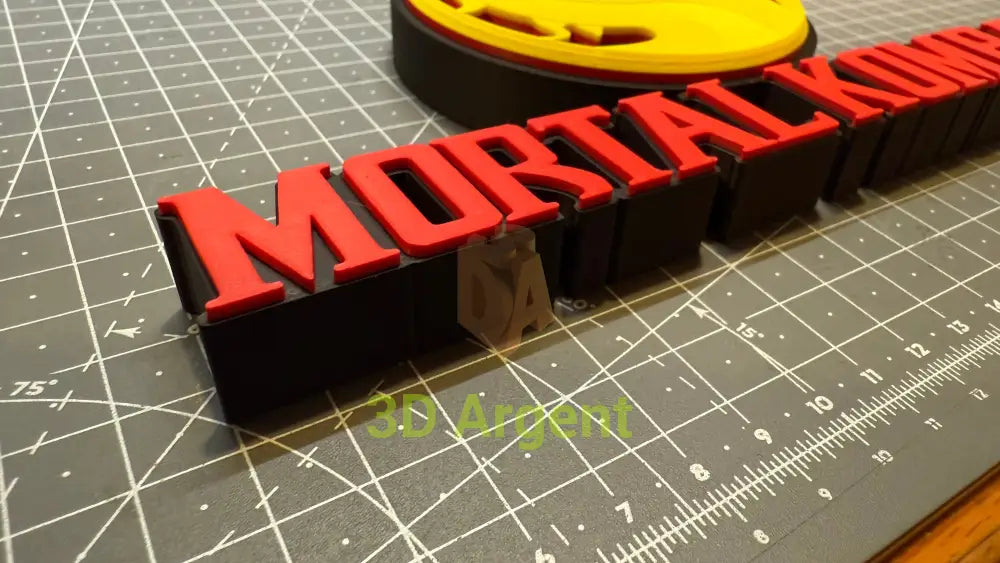 Mortal Kombat Logo Sign | 3D Printed Multi-Colour Gaming Display Stand Collectible Films & TV:Film Memorabilia: