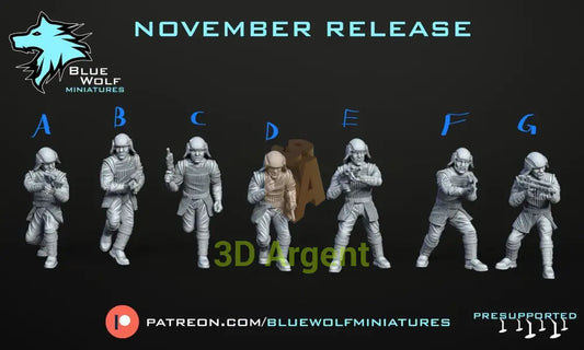 Naboo Palace Guards Star Wars Legion 3D Printed Resin BlueWolf Miniatures All 7 Versions Toys & Games:Wargames &