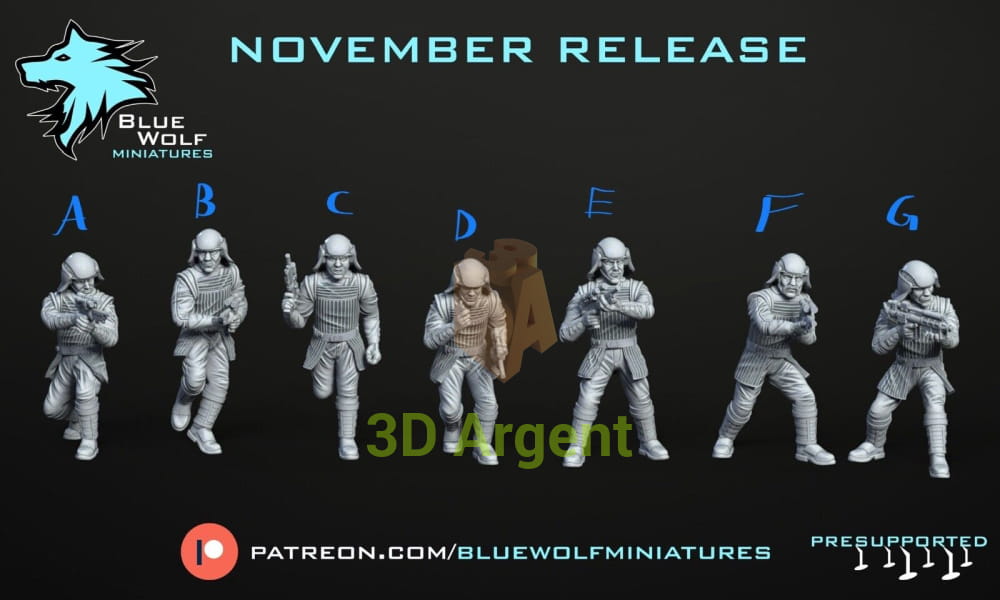Naboo Palace Guards Star Wars Legion 3D Printed Resin BlueWolf Miniatures All 7 Versions Toys & Games:Wargames &