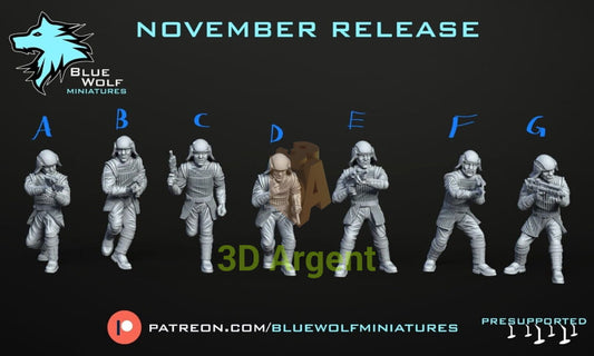Naboo Palace Guards Star Wars Legion 3D Printed Resin BlueWolf Miniatures All 7 Versions Toys & Games:Wargames &