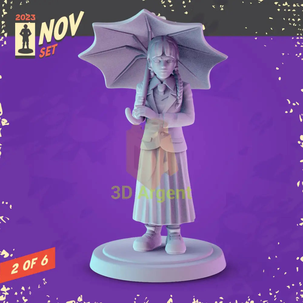 Netflix Icons Figures compatible D&D DragonLance Miniatures Pop Minis - 2 Wednesday Addams - Toys & Games:Wargames &