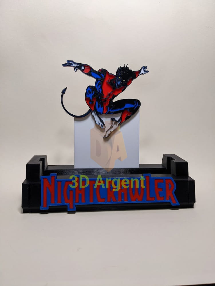 Nightcrawler X-Men CGC Slabstand – 3D Printed Multi-Colour LED-Friendly Graded Comic Book Display Stand