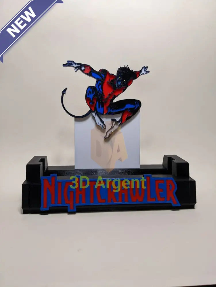 Nightcrawler X-Men CGC Slabstand – 3D Printed Multi-Colour LED-Friendly Graded Comic Book Display Stand