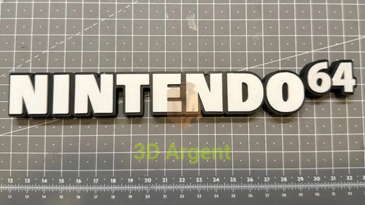 Nintendo 64 Logo Sign Stand 3D Printed Multi Colour Retro Gaming Display Decor Video Games & Consoles:Video Game