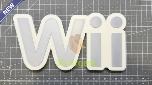 Nintendo Wii Logo Sign Stand 3D Printed Multi Colour Retro Gaming Display Decor Video Games & Consoles:Video Game