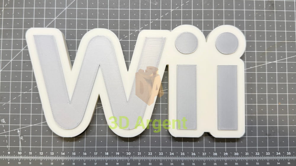 Nintendo Wii Logo Sign Stand 3D Printed Multi Colour Retro Gaming Display Decor Video Games & Consoles:Video Game