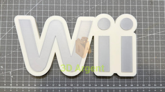 Nintendo Wii Logo Sign Stand 3D Printed Multi Colour Retro Gaming Display Decor Video Games & Consoles:Video Game
