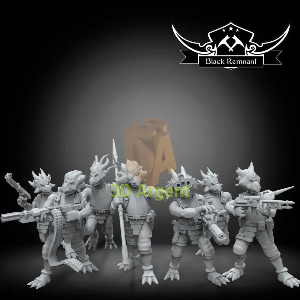 Nosaurian troopers | Star Wars Legion Scale | 3D Printed Resin Miniature | Black Remnant Miniatures | 12K High Detail