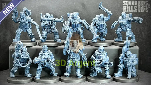 Orc Spec-Ops – David Sheff Models – 3D Printed Resin Miniatures – Sci-Fi 28mm Heroic Scale 10-Man Commando Squad Toys &